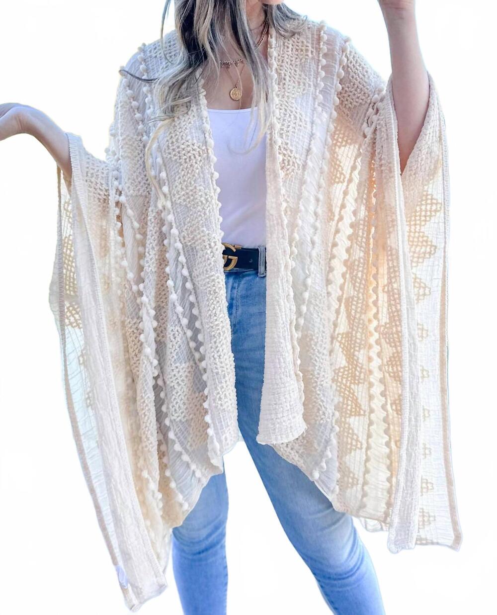 NEW AMOLI boujee breeze kimono in ivory